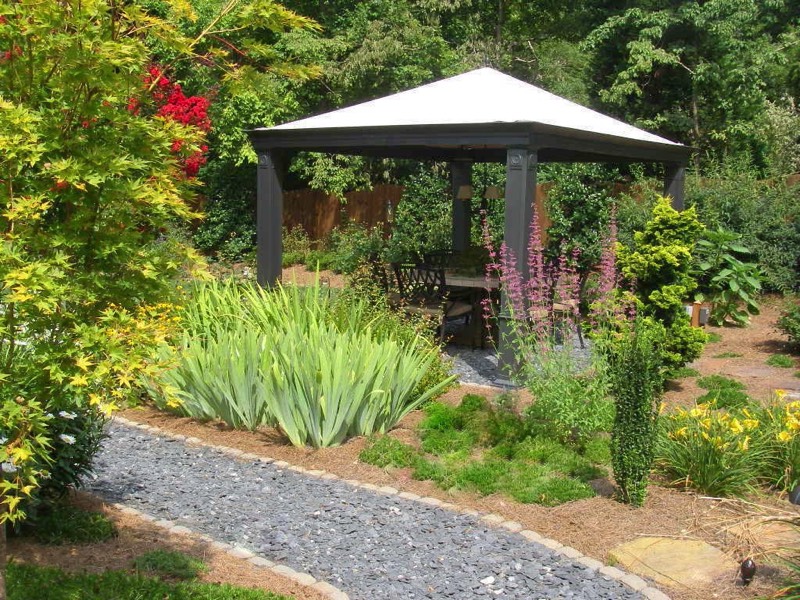 slate nugget gravel path with edging